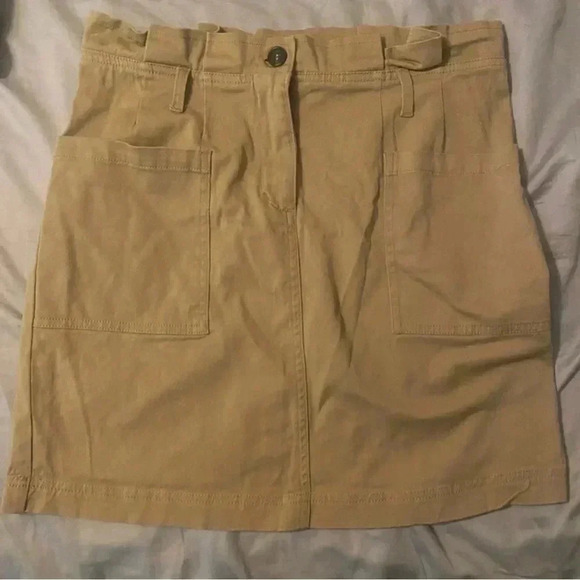 Blu Pepper Khaki Paperbag Styled Skirt Sz. Large - Picture 1 of 3